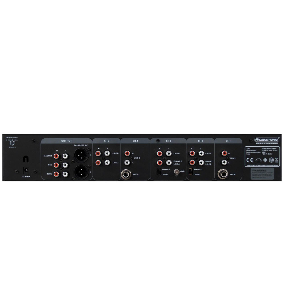 OMNITRONIC EMX-5 5-Kanal Club-Mixer