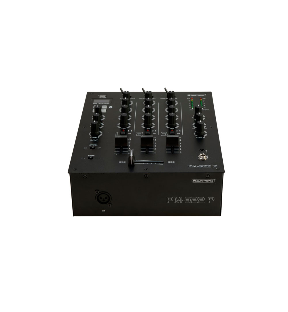 OMNITRONIC PM-322P 3-Kanal-DJ-Mixer mit Bluetooth und USB-Player