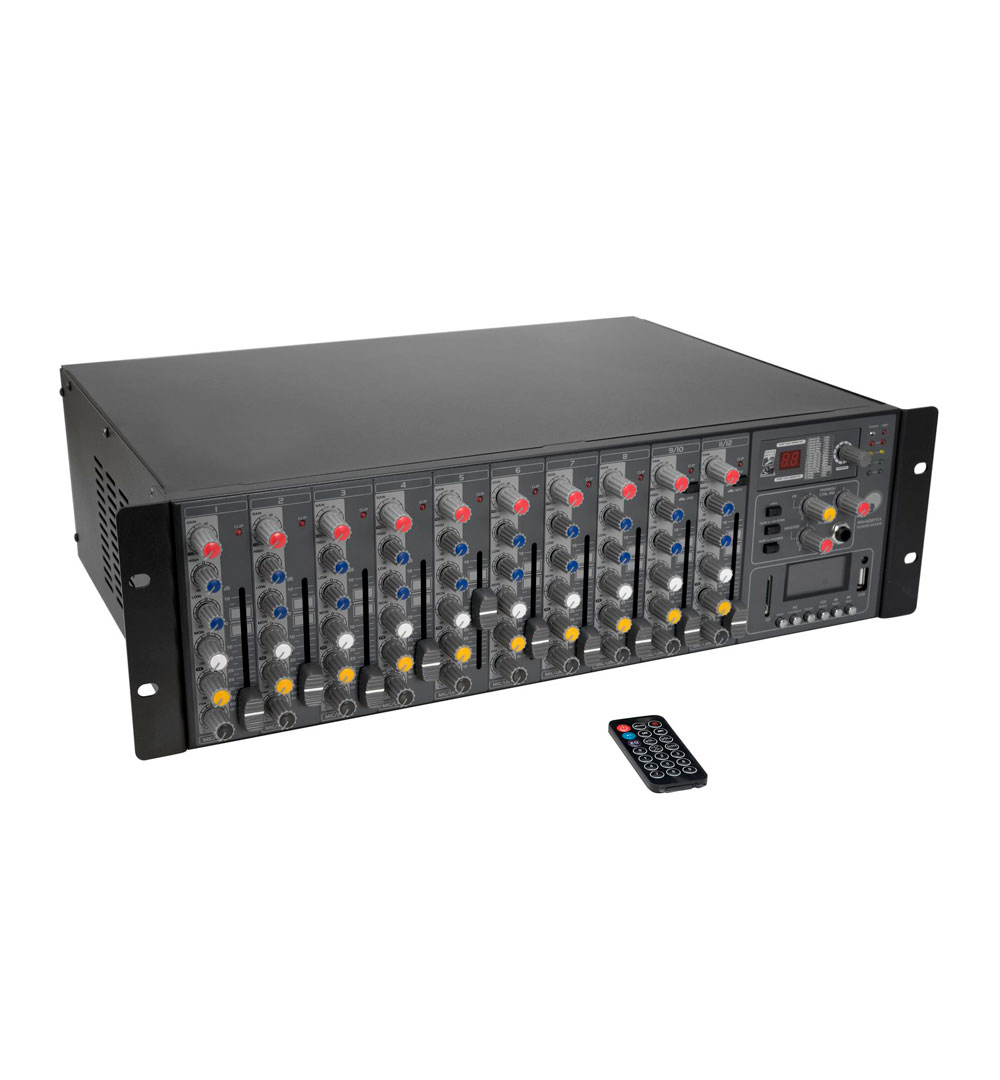 OMNITRONIC RM-1422FXA USB Rack-Power-Mixer