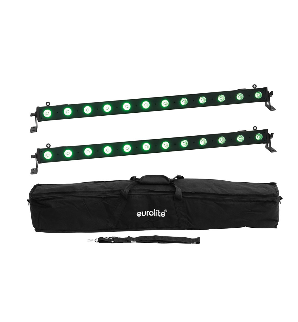 EUROLITE Set 2x LED BAR-12 QCL RGB+UV Leiste + Soft-Bag