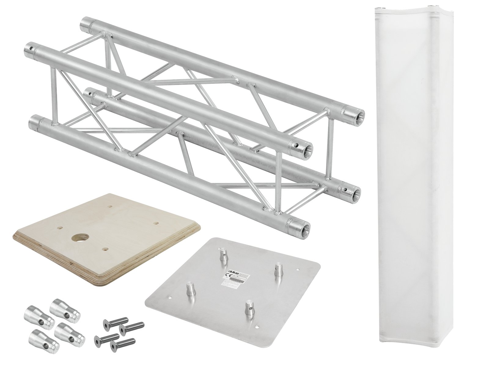 ALUTRUSS Set QUADLOCK Traversensteher 100cm + Holzplatte