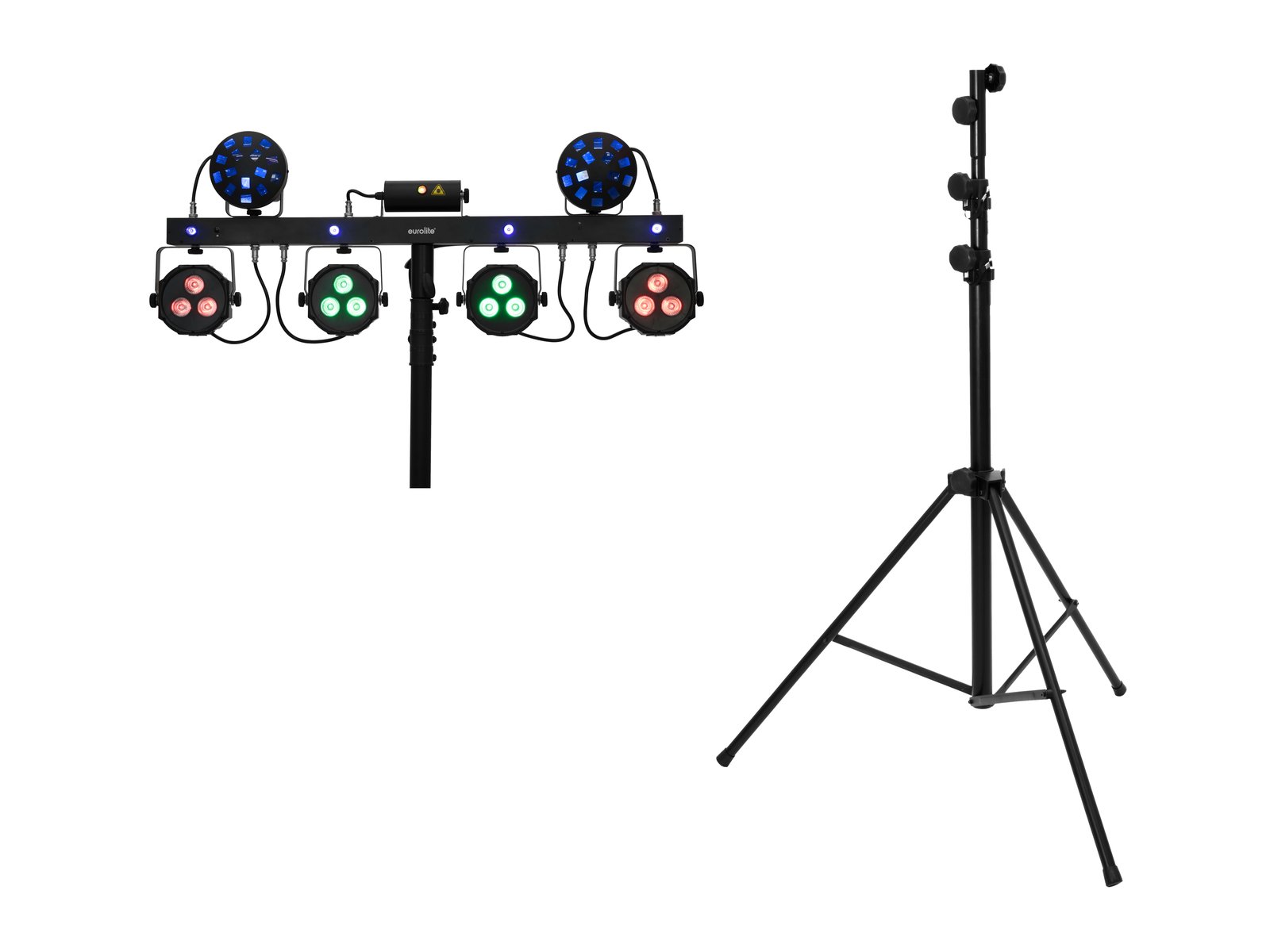 EUROLITE Set LED KLS Laser Bar Next FX-Lichtset + STV-60-WOT EU Stahlstativ schwarz