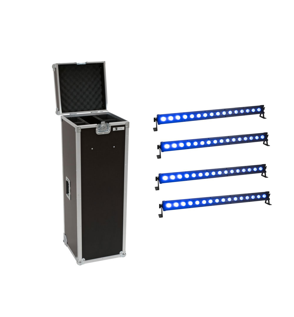 EUROLITE Set 4x LED IP T-Bar 16 QCL Leiste + Case