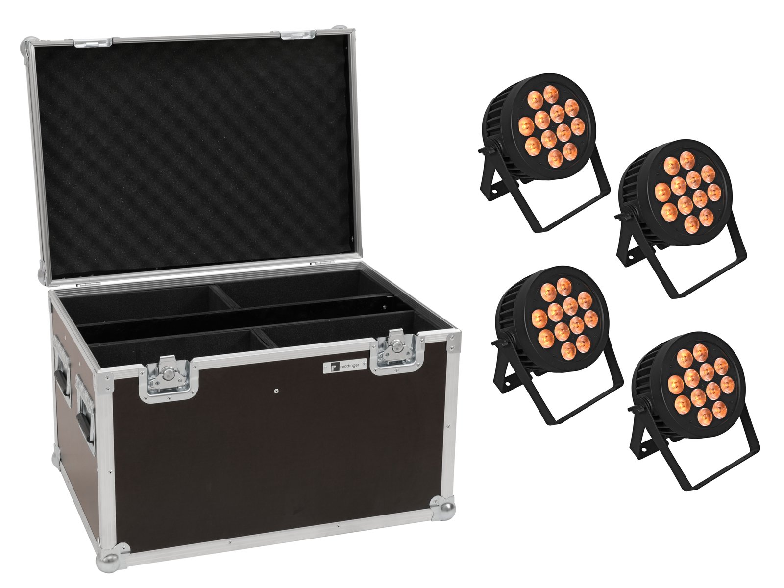 EUROLITE Set 4x LED IP PAR 12x9W SCL Spot + Case