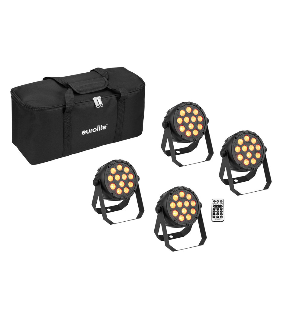 EUROLITE Set 4x LED PARty Spot Silent RGB/WW mit Softbag