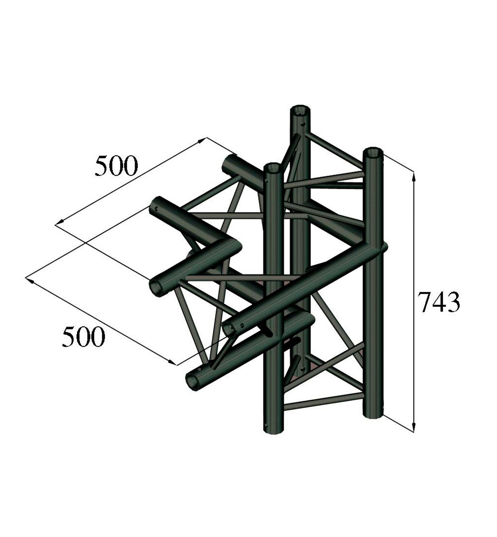 ALUTRUSS TRILOCK S-PAC-44 4-Weg-Stück \/ links