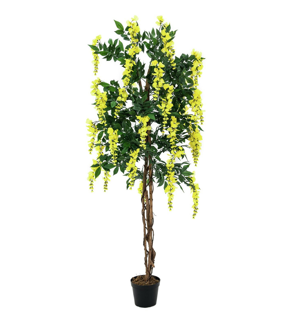 EUROPALMS Goldregenbaum, Kunstpflanze, gelb, 180cm