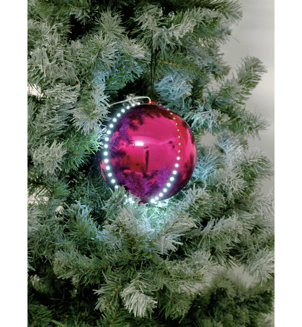 EUROPALMS LED Snowball 8cm, rosa 5x