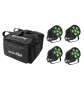 EUROLITE Set 4x LED Silent Par 6 QCL Floor sw + Soft-Bag