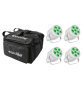 EUROLITE Set 4x LED Silent Par 6 QCL Floor ws + Soft-Bag