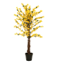 EUROPALMS Forsythienbaum mit 3 Stämmen, Kunstpflanze, gelb, 120cm
