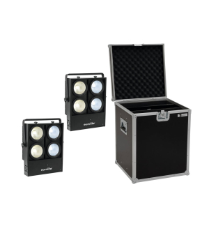 EUROLITE Set 2x Audience Blinder 4x100W LED COB CW/WW + Case