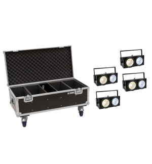 EUROLITE 4x Audience Blinder 2x100W LED COB CW/WW + Case