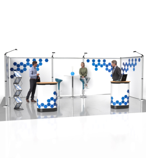 Messestand Roll-Up Modular U4 Form - Draufsicht