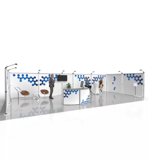 Messestand Roll-Up Modular U7 Form - Draufsicht