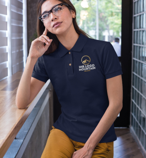 Team Polo Shirt Logo Print - Damen