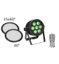 EUROLITE Set LED IP PAR 7x8W QCL Spot + 2x Diffusorscheibe (15x60° und 40°)