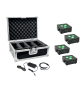 EUROLITE Set 4x AKKU IP Flat Light 3 sw + Ladenetzteil + Case