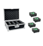 EUROLITE Set 4x AKKU IP Flat Light 3 sw + Case