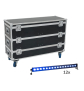 EUROLITE Set 12x LED IP T-Bar 16 QCL Leiste + Case mit Rollen