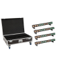 EUROLITE Set 4x LED IP T-PIX 12 HCL Leiste + Case mit Rollen