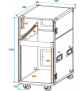 ROADINGER Spezial-Stage-Case Profi mit Rollen - Abmessungen in mm 