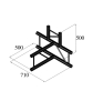 ALUTRUSS BILOCK BQ2-SPAT42V 4-Weg T-Stück sw