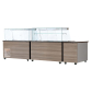 SNACK-Line, Kalte Theke, 6x GN1/1, Granit rosa-grau, OHNE Glas, 223x82x85.5