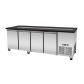 SNACK-Line, Kalte Theke, 6x GN1/1, Granit Star Galaxy schwarz, OHNE Glasaufbau 223x82x85.5