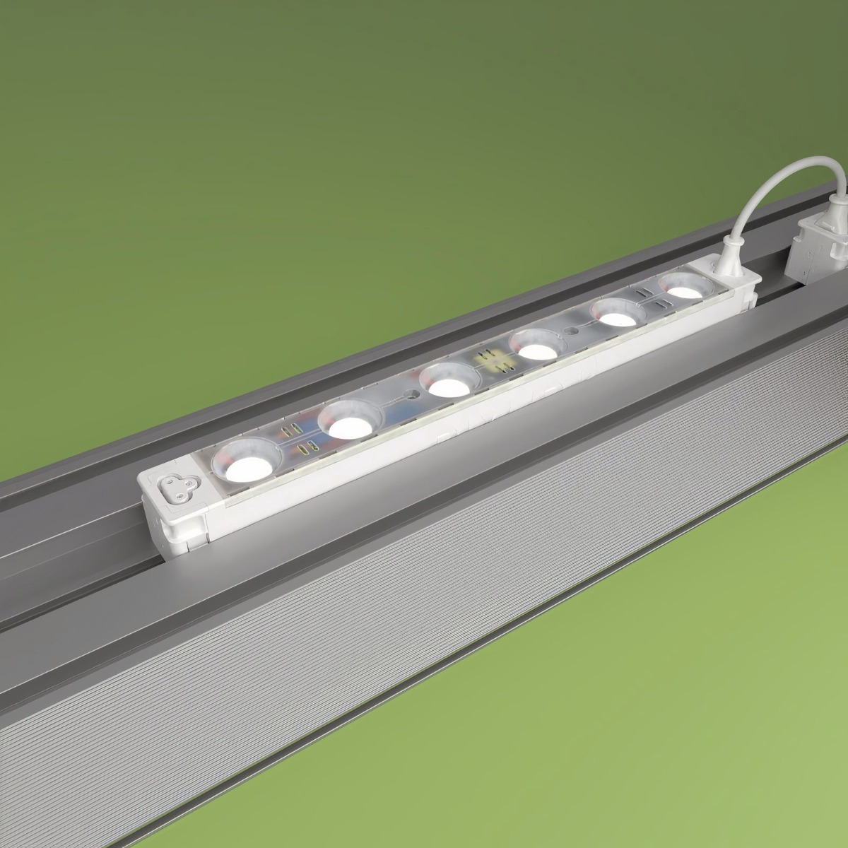 PIXLIP EXPO LIGHTBOX Breite 400 cm - LED Modul eingesetzt in Profil