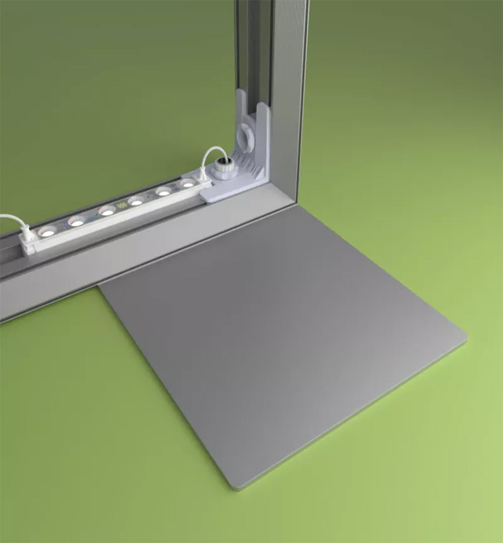Fußplatten PIXLIP EXPO - 60 x 40cm seitlich Anwendung