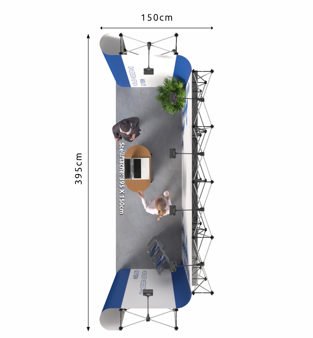 Mobiler Messestand U2 Form - Draufsicht