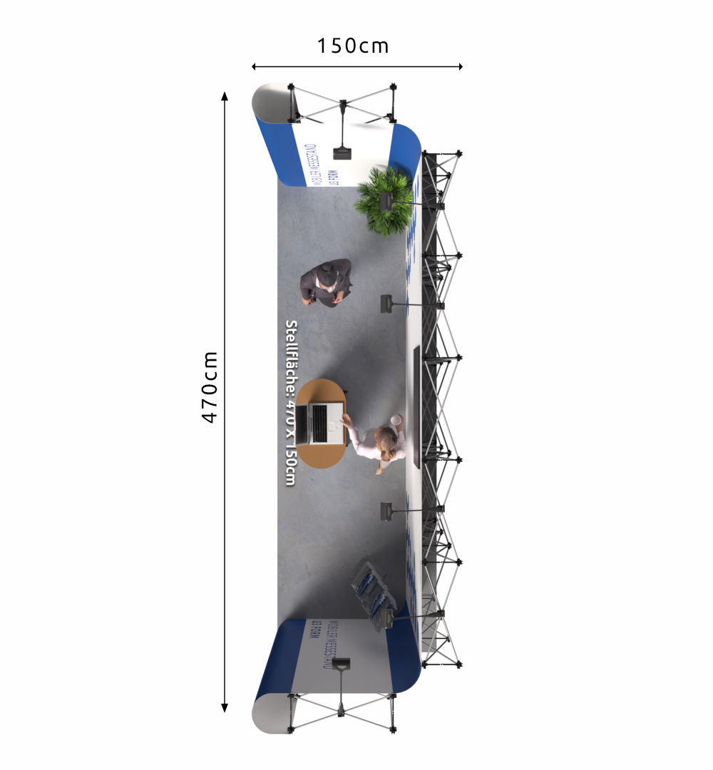 Mobiler Messestand U3 Form - Draufsicht