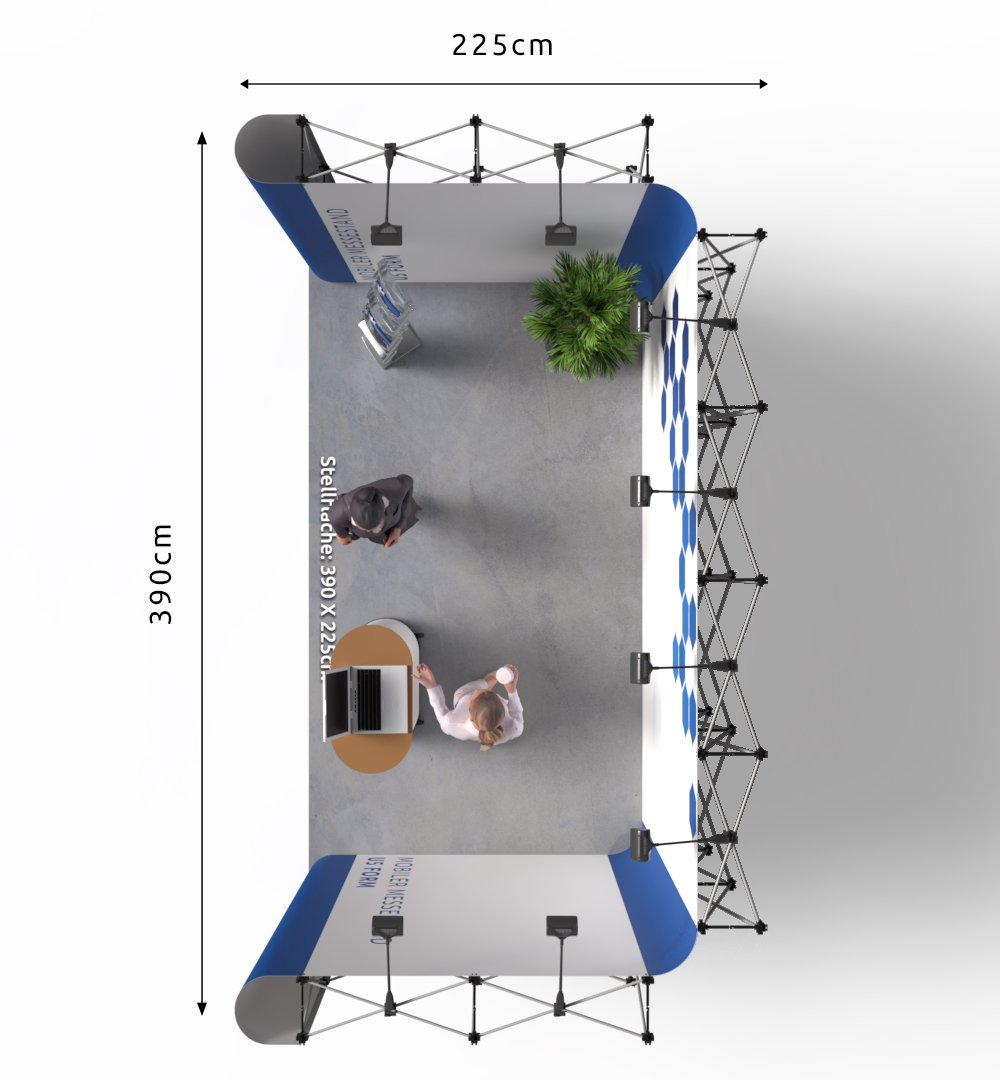 Mobiler Messestand U5 Form - Draufsicht