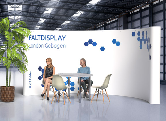 Faltdisplay London gebogen